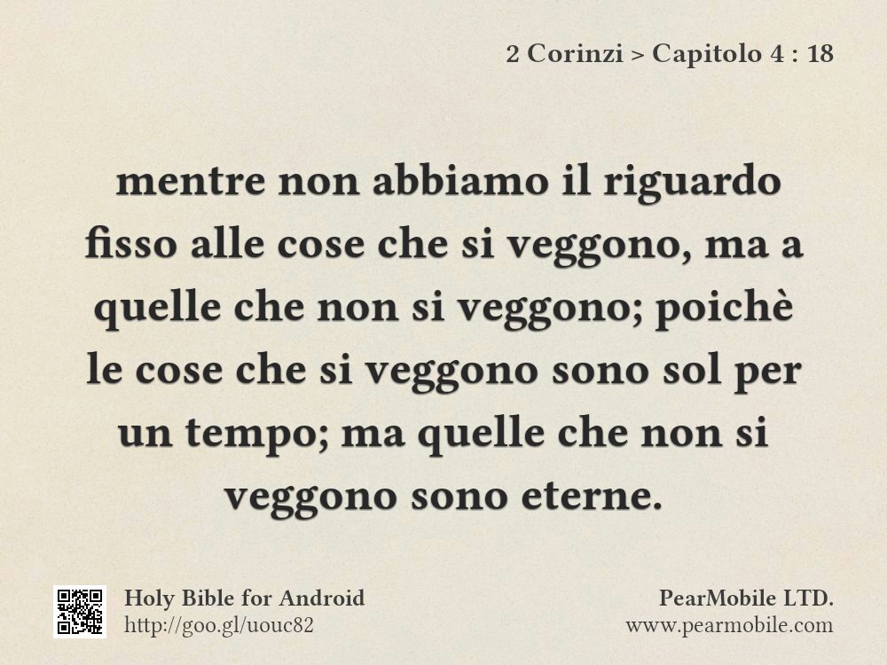 2 Corinzi, Capitolo 4:18